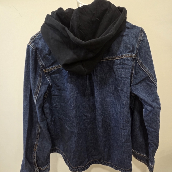 Torrid Blue Denim Jacket with Black Hood - Picture 7 of 7